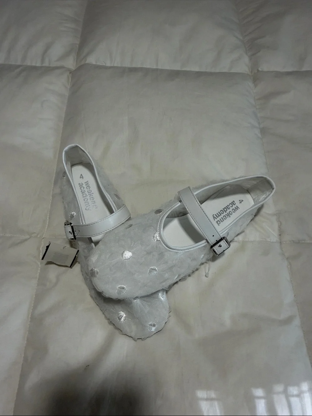 White Girls' Embroidered weekend academy Dress Shoes with Buckle